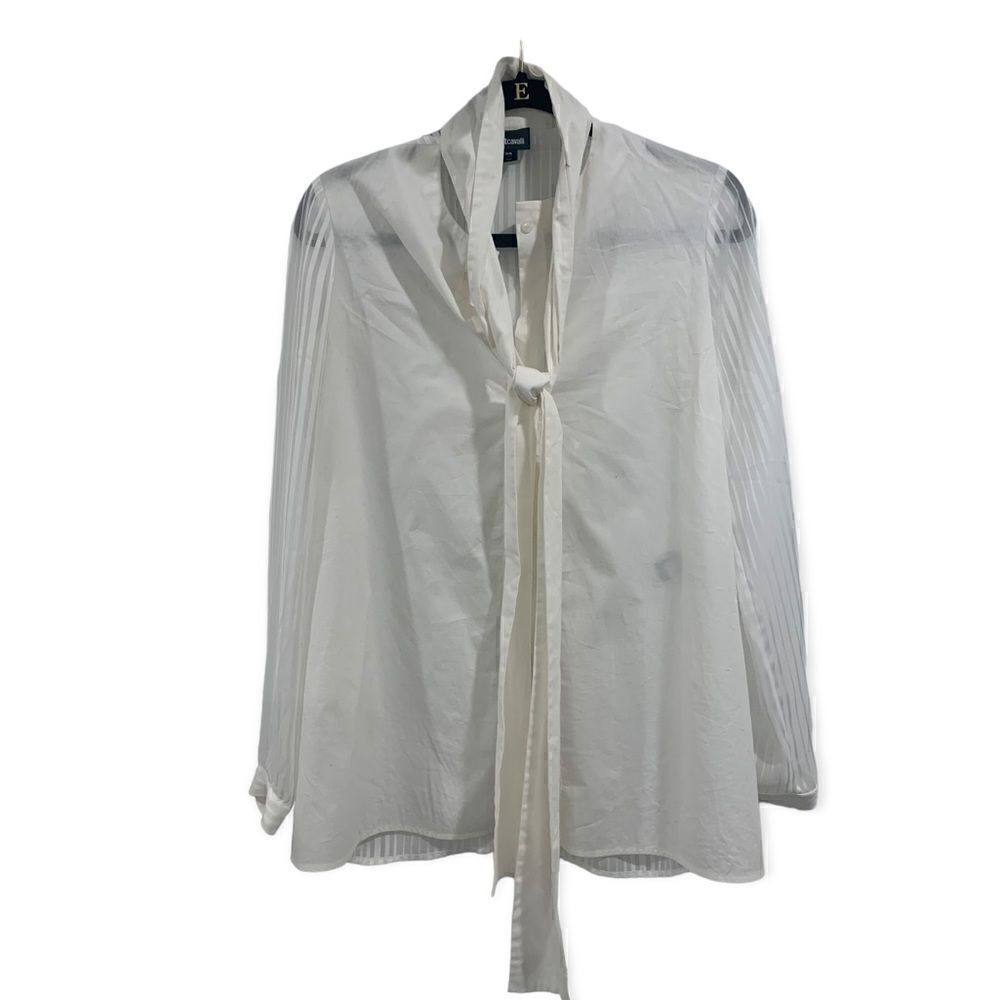 Just Cavalli white sheer top necktie